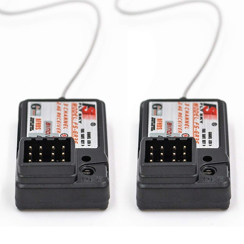 GoolRC 2PCS Flysky FS-GR3E Receiver, AFHDS 2.4GHz 3 Channel Receiver Compatible with Flysky FS-GT2 FS-GT2B FS-GT3B FS-GT3C FZ-IT4S RC Transmitter for RC Car Boat - Image 2